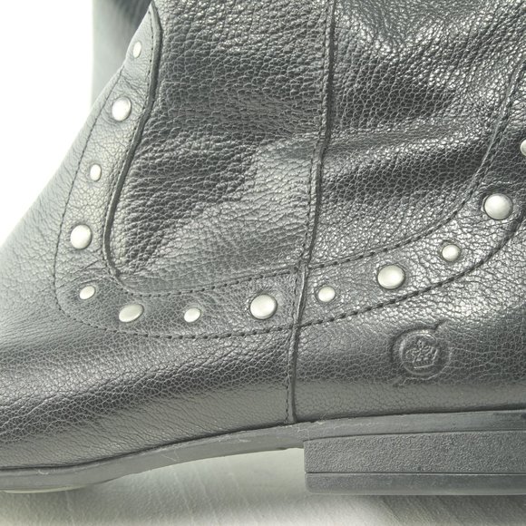 Born Lizzie Black Silver Studs Knee High Leather Boots Size Women's US6 EU36.5 - Picture 9 of 16